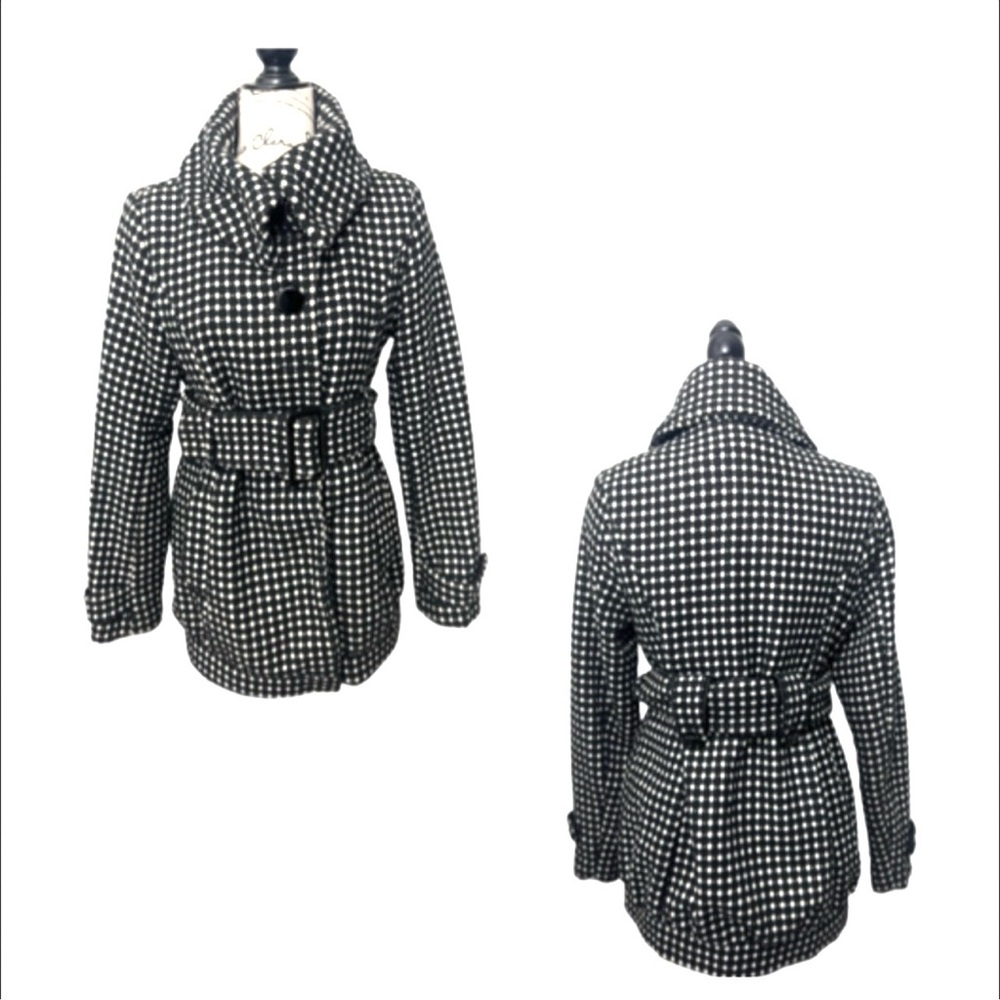 Decree Whimsical Women’s Preppy  Black and ‎ White Peacoat